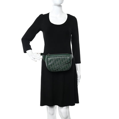 Christian Dior Galaxy Calfskin Oblique World Tour Saddle Belt Bag Green 2 of 11
