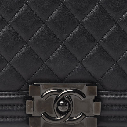 Chanel Calfskin Quilted New Medium Boy Flap So Black 10 of 11