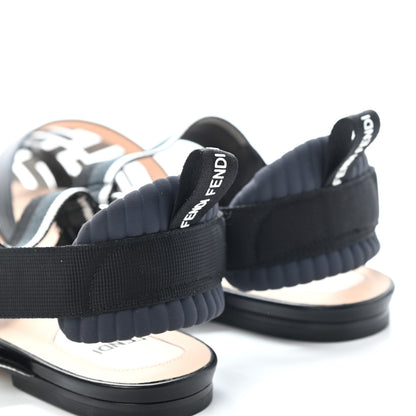 Fendi PVC Calfskin FF Colibri Slingback Ballerina Flats 39.5 Black 7 of 9
