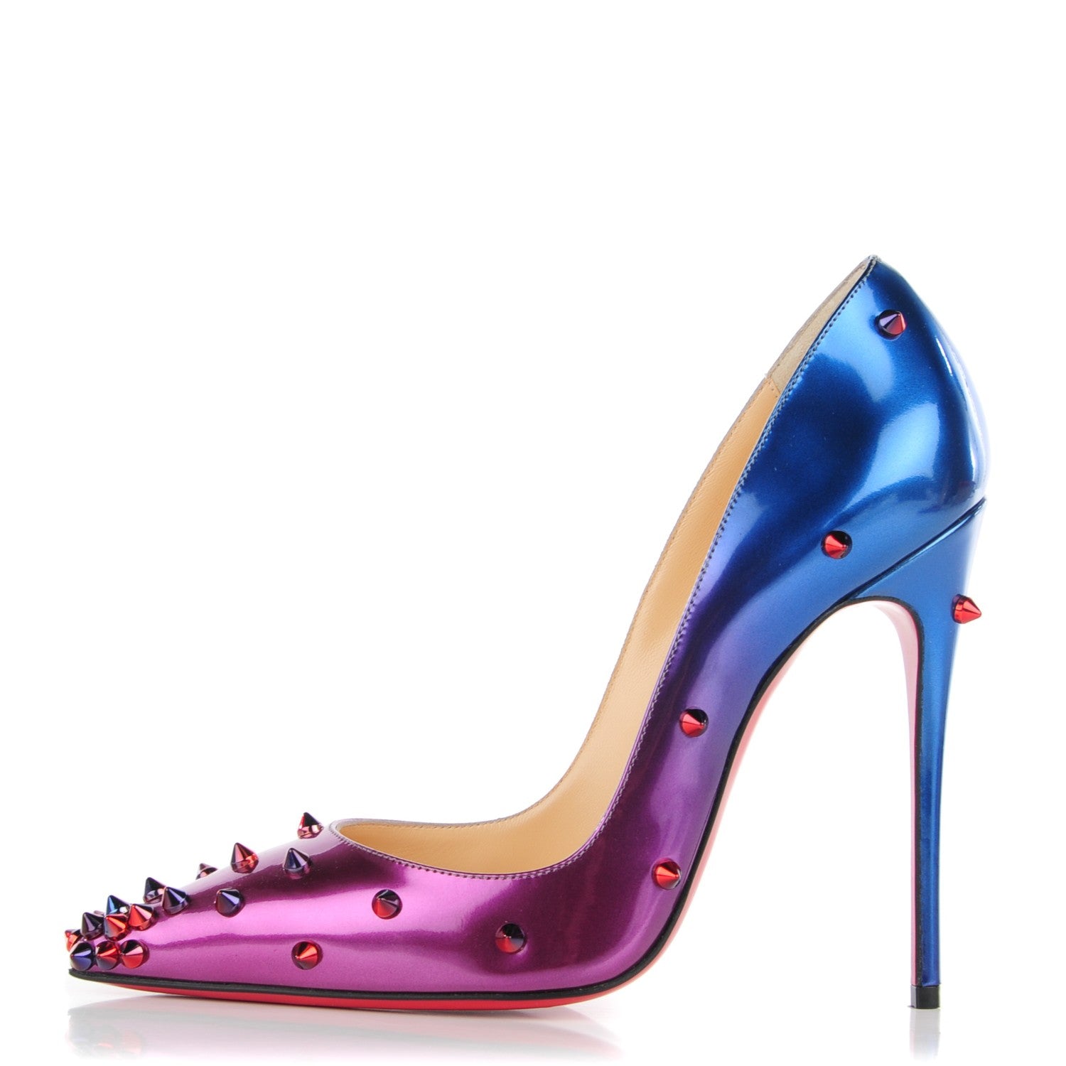 Christian Louboutin Patent Scarabe Degraspike 120 Pumps 36 Rose Digitale 1 of 8