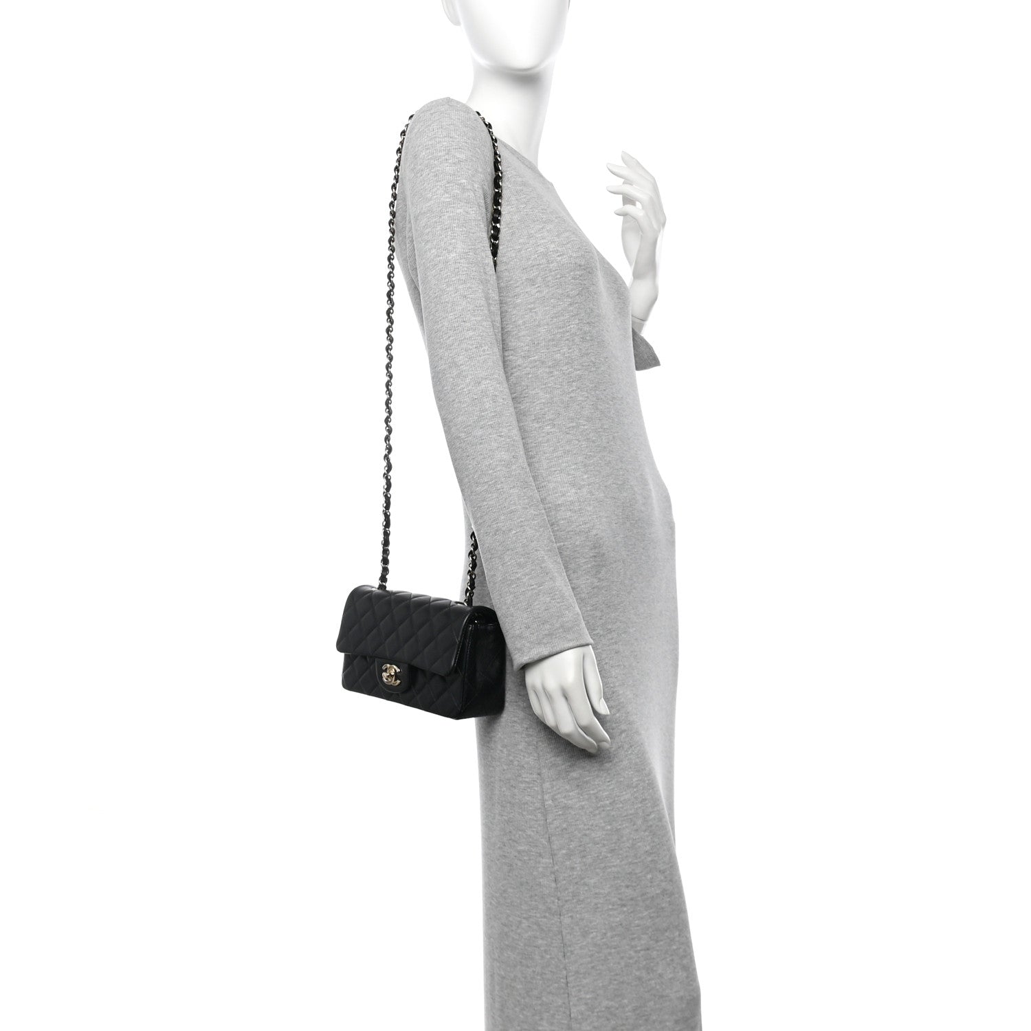 Chanel Lambskin Quilted Mini Rectangular Flap Black 2 of 11