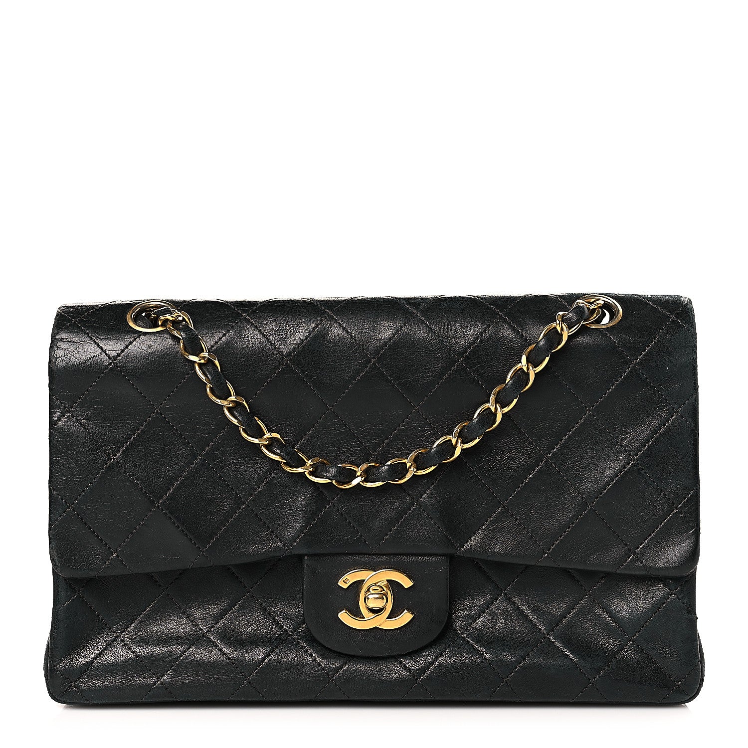 Chanel Lambskin Quilted Medium Double Flap Black 1 of 11