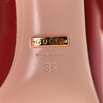 Gucci Malaga Kid Sylvie Web Mid Heel Pumps 39 Hibiscus Red 11 of 12
