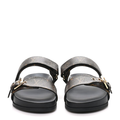 Louis Vuitton Monogram Bom Dia Mule Sandals 40 Black 3 of 9