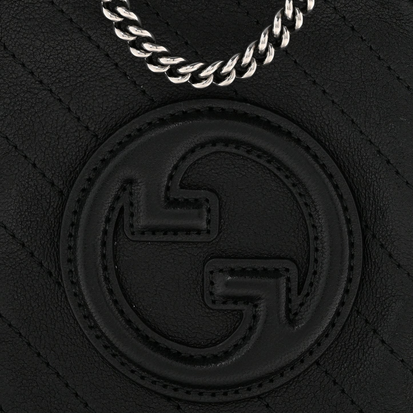 Sakai Be Green Calfskin Diagonal Stitched Mini Blondie Vertical Shoulder Bag Black