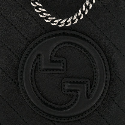 Gucci Sakai Be Green Calfskin Diagonal Stitched Mini Blondie Vertical Shoulder Bag Black 8 of 13