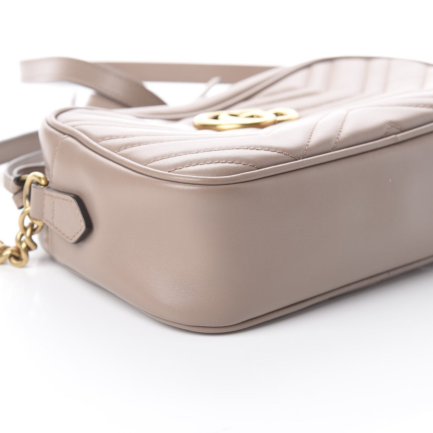 Calfskin Matelasse Small GG Marmont Chain Shoulder Bag Porcelain Rose