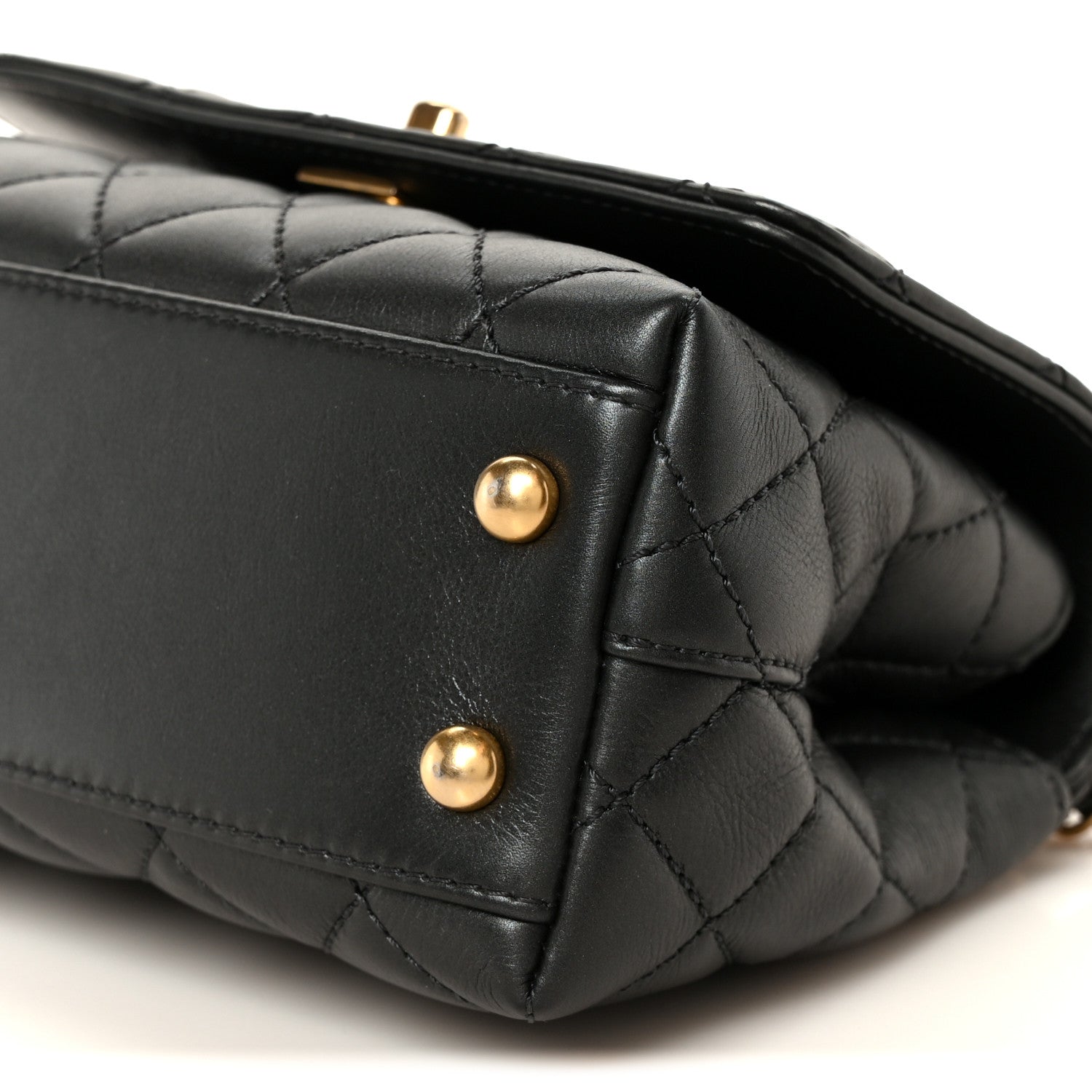 Chanel Calfskin Strass Quilted Extra Mini Coco Handle Flap Dark Grey 11 of 12