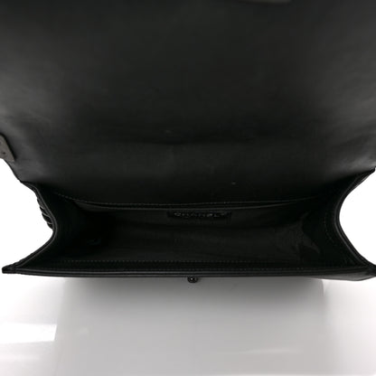 Chanel Calfskin Quilted Medium Boy Flap So Black 5 of 9