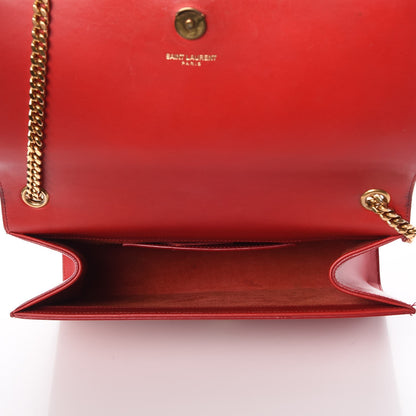 Saint Laurent Smooth Calfskin Medium Classic Monogram Kate Tassel Satchel Lipstick Red 5 of 25