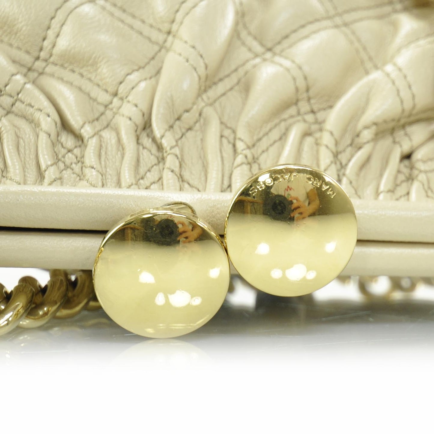 Leather Quilted Little Stam Ivory