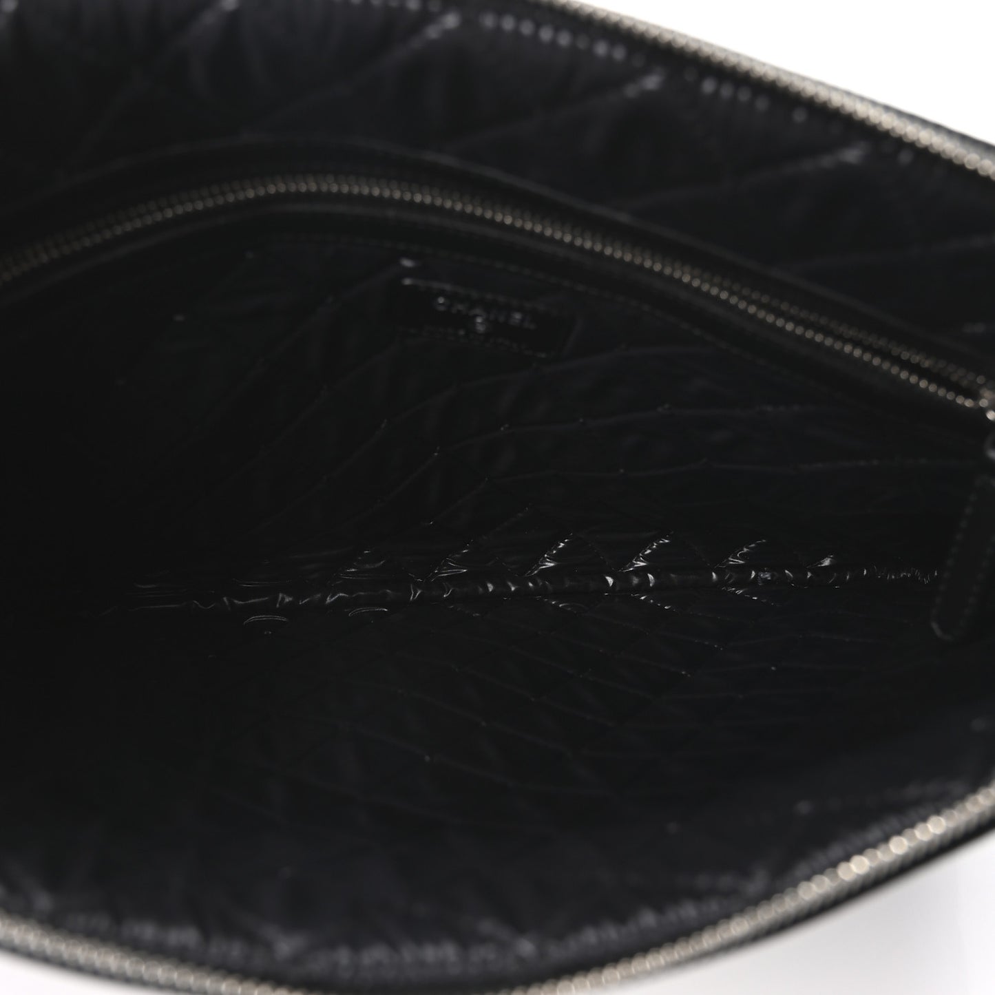 Striped Canvas Large Deauville Cosmetic Pouch Black