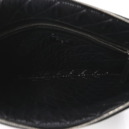 Chanel Striped Canvas Large Deauville Cosmetic Pouch Black 5 of 10