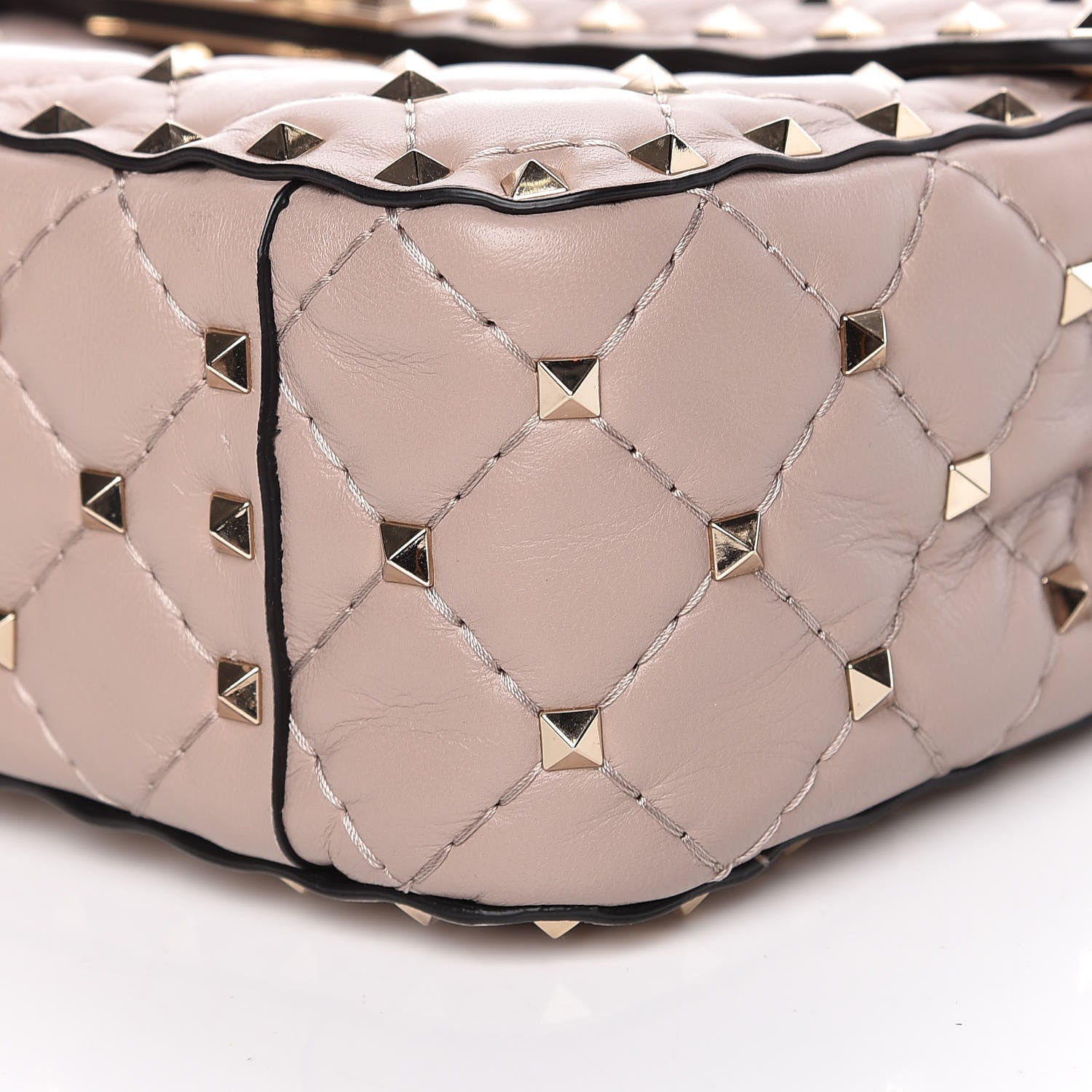 Valentino Garavani Lambskin Medium Rockstud Spike Shoulder Bag Poudre 8 of 8