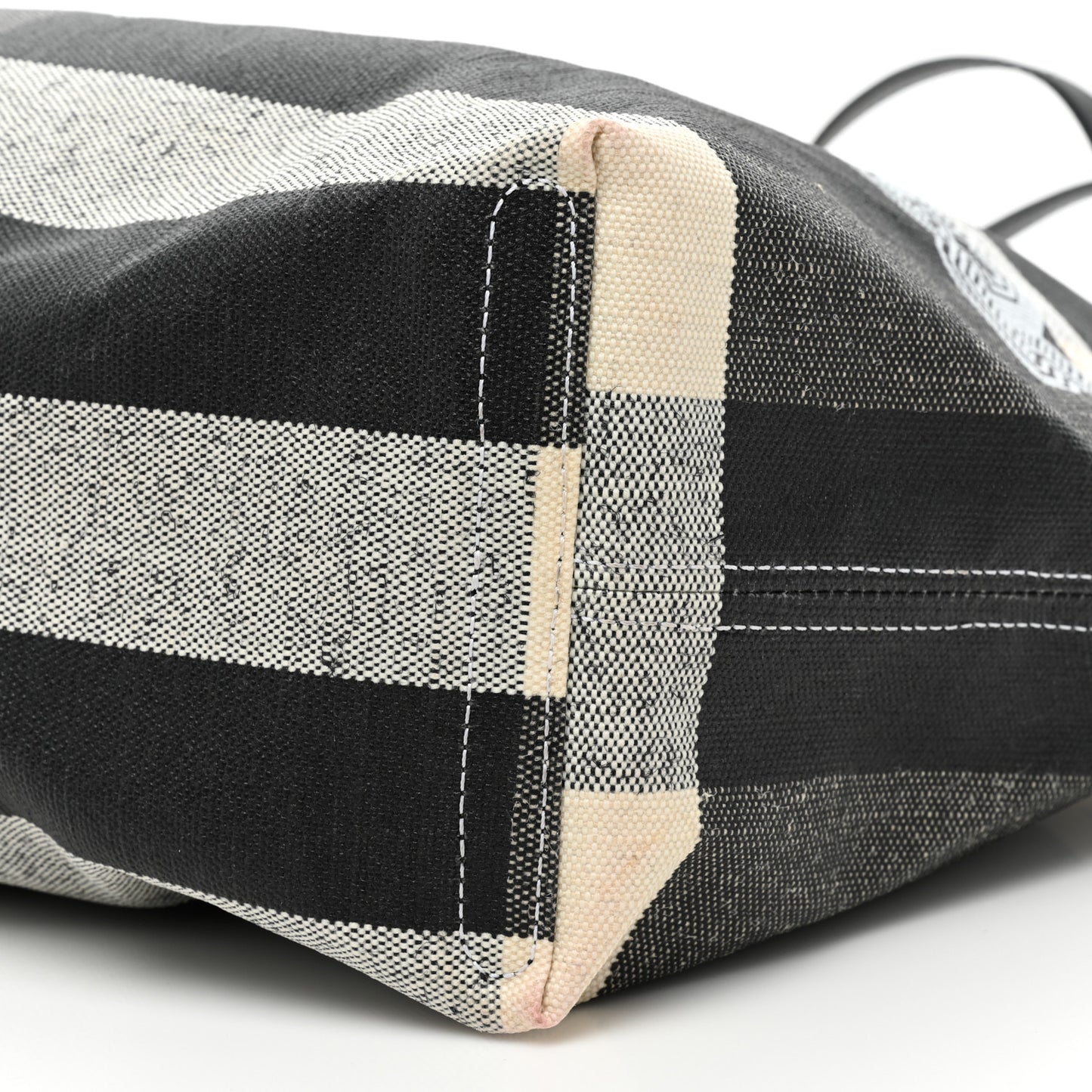 Coated Canvas Mega Check Medium Doodle Tote Black White