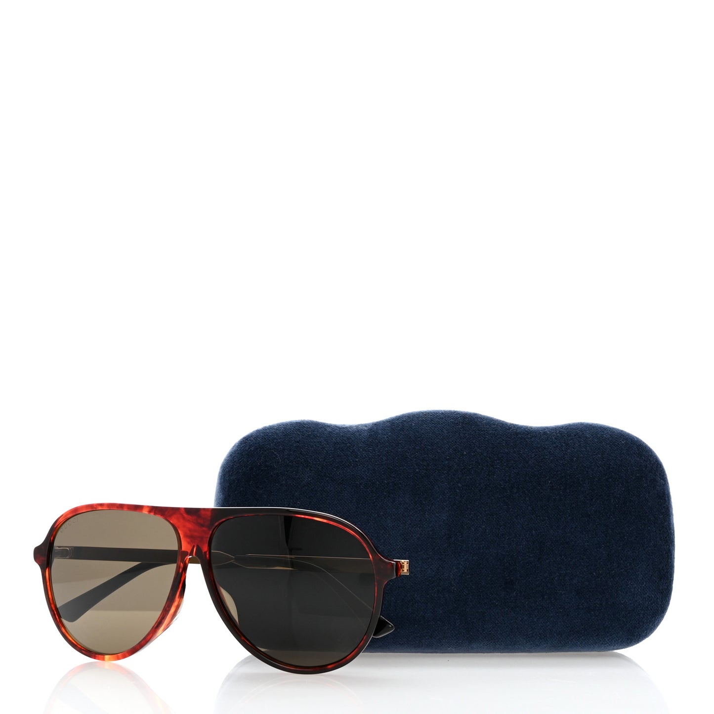 Acetate Shield Sunglasses GG0829SA Shiny Red Havana