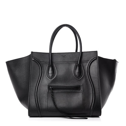 Celine Grained Calfskin Medium Phantom Luggage Black 1 of 18
