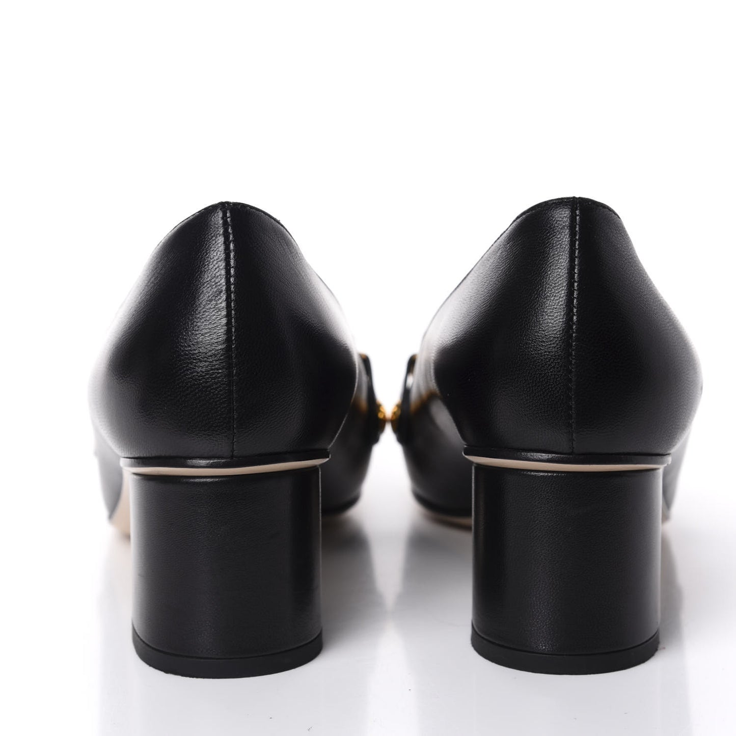 Malaga Kid Sylvie Web Chain Mid Heel Loafers 38 Black