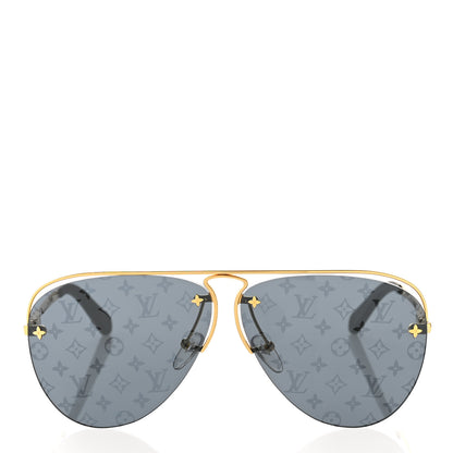 Louis Vuitton Metal Monogram Grease Sunglasses Z1172W Gold 2 of 8