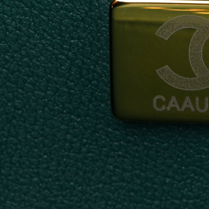 Chanel Caviar Quilted Medium Double Flap Dark Green 7 of 10