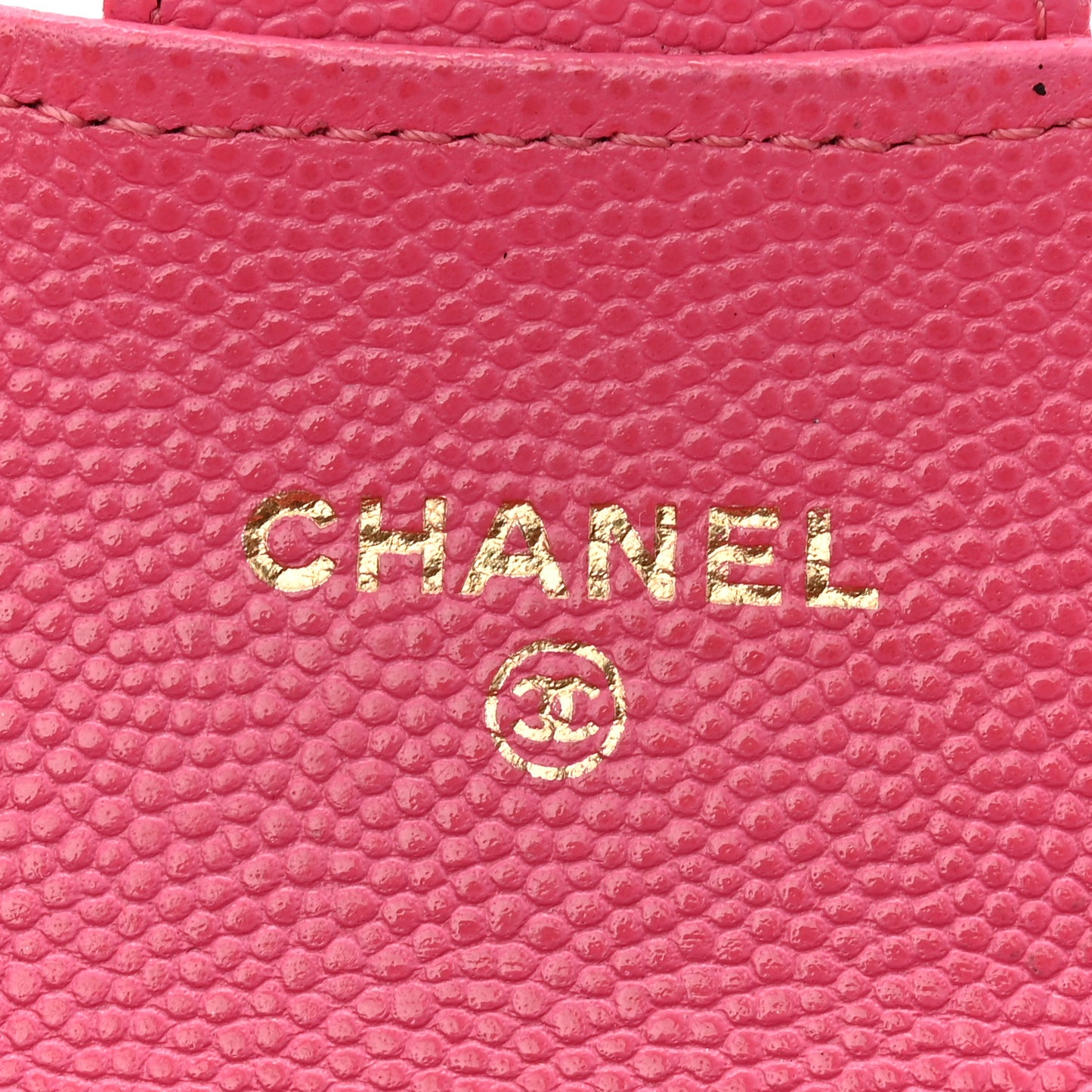 Caviar Quilted Flap Card Holder Wallet Pink