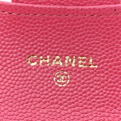 Chanel Caviar Quilted Flap Card Holder Wallet Pink 6 of 10