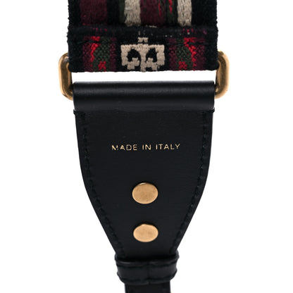 Christian Dior Canvas Embroidered Studded Bohemian Shoulder Strap Red 4 of 4