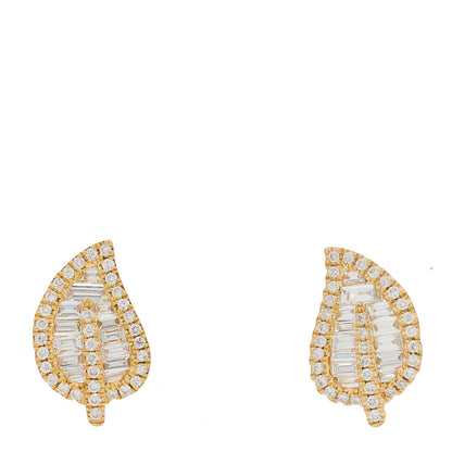 Anita Ko 18K Yellow Gold Diamond Medium Palm Leaf Stud Earrings 1 of 4