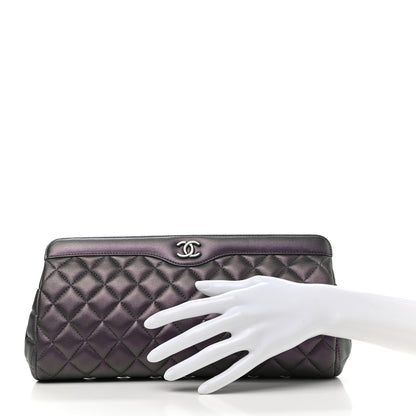Chanel Iridescent Calfskin Quilted Clutch Purple 2 of 7