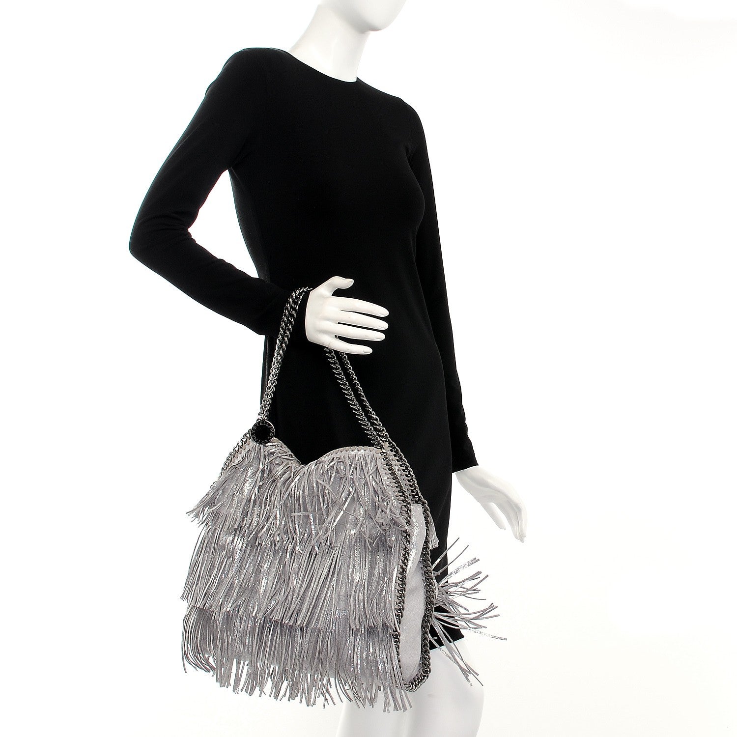 Stella McCartney Eco Suede Fringe Falabella Tote Platinum 2 of 7