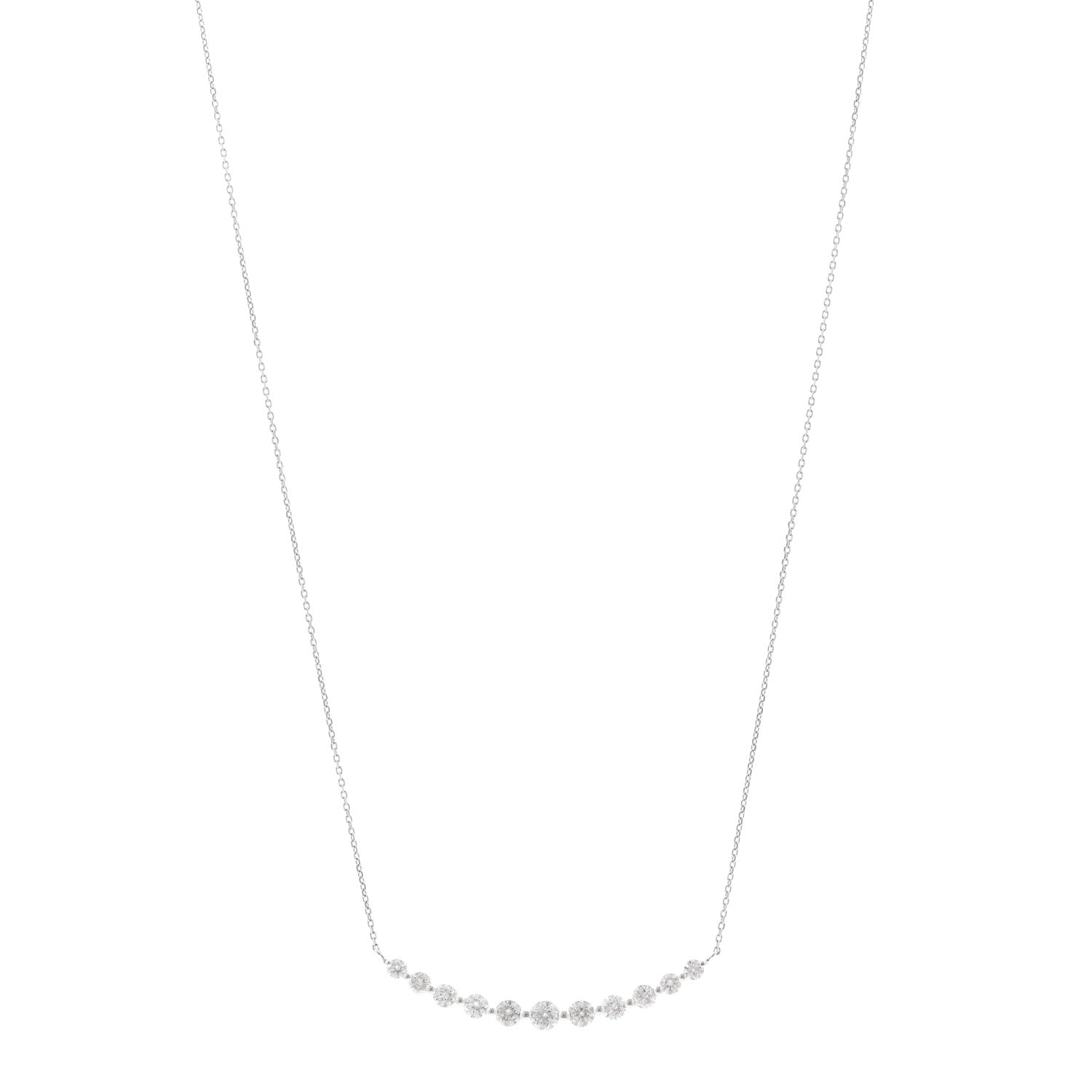 Parker & West by FASHIONPHILE 18K White Gold Diamond 1.00ctw Graduated Station Necklace 1 of 5