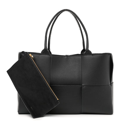 Bottega Veneta Grained Calfskin Maxi Intrecciato Arco Tote Black 1 of 10