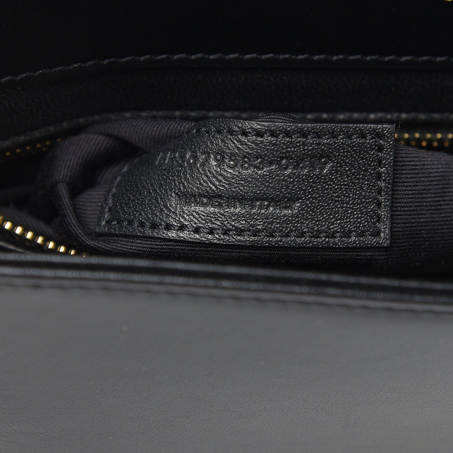 Calfskin Quilted Y Joan Satchel Black