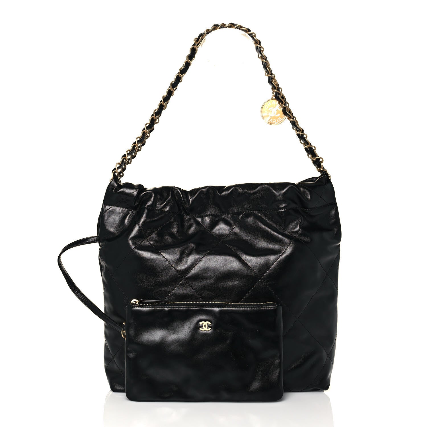 Chanel Shiny Calfskin Quilted Small Chanel 22 Black 4 of 14