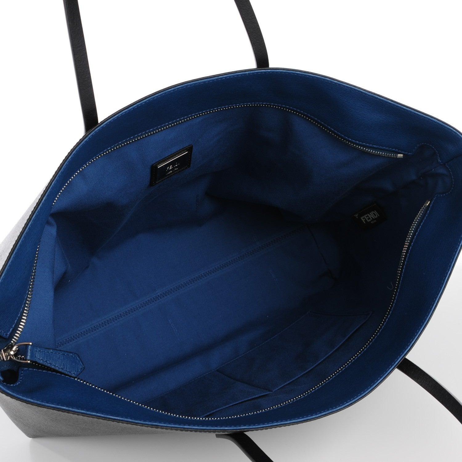 Fendi Vitello Elite Cuoio Monster Buggies Medium Roll Tote Black Multicolor Blue Cobalto 5 of 9