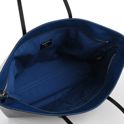 Fendi Vitello Elite Cuoio Monster Buggies Medium Roll Tote Black Multicolor Blue Cobalto 5 of 9