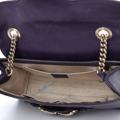 Gucci Pebbled Calfskin Medium Emily Chain Shoulder Bag Purple 5 of 14