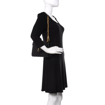 Saint Laurent Grain De Poudre Textured Mixed Matelasse Triquilt Medium Monogram Satchel Black 2 of 7