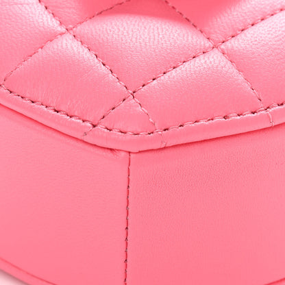 Chanel Lambskin Quilted CC In Love Heart Clutch With Chain Pink 8 of 10