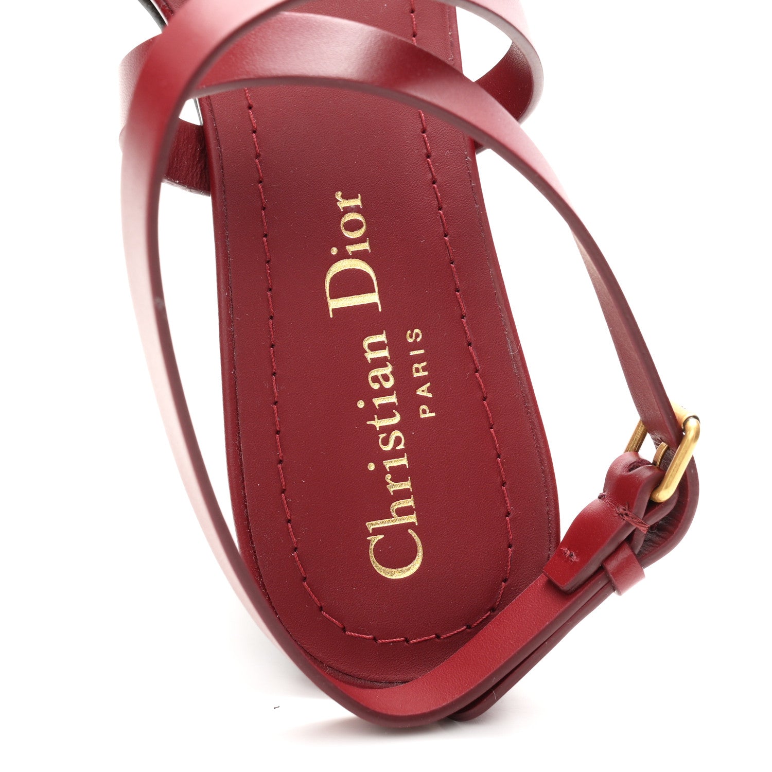 Christian Dior Calfskin D-Club Sandal Pumps 37.5 Ruby Red 8 of 10
