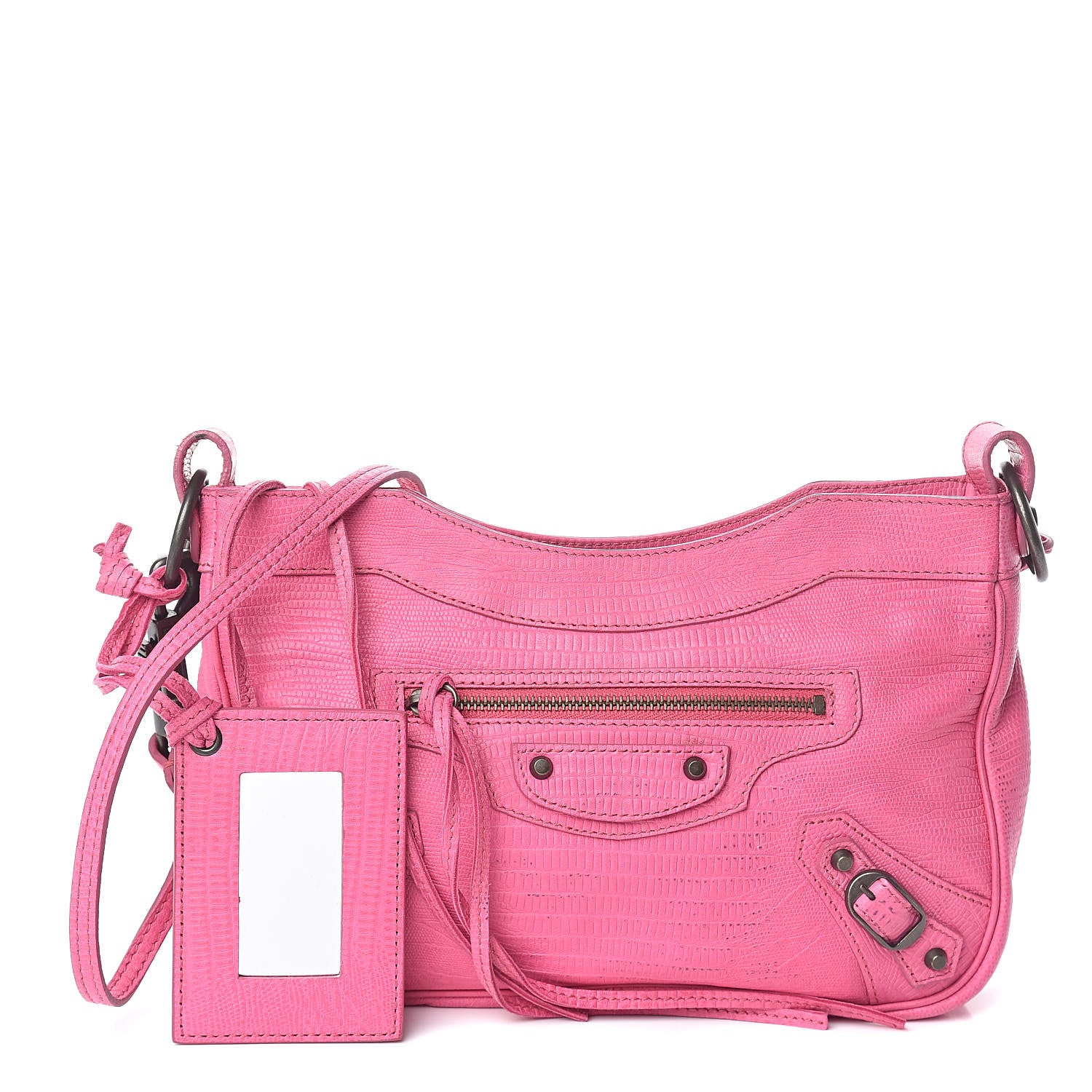 Balenciaga Agneau Lizard Embossed Hip Pink 1 of 8
