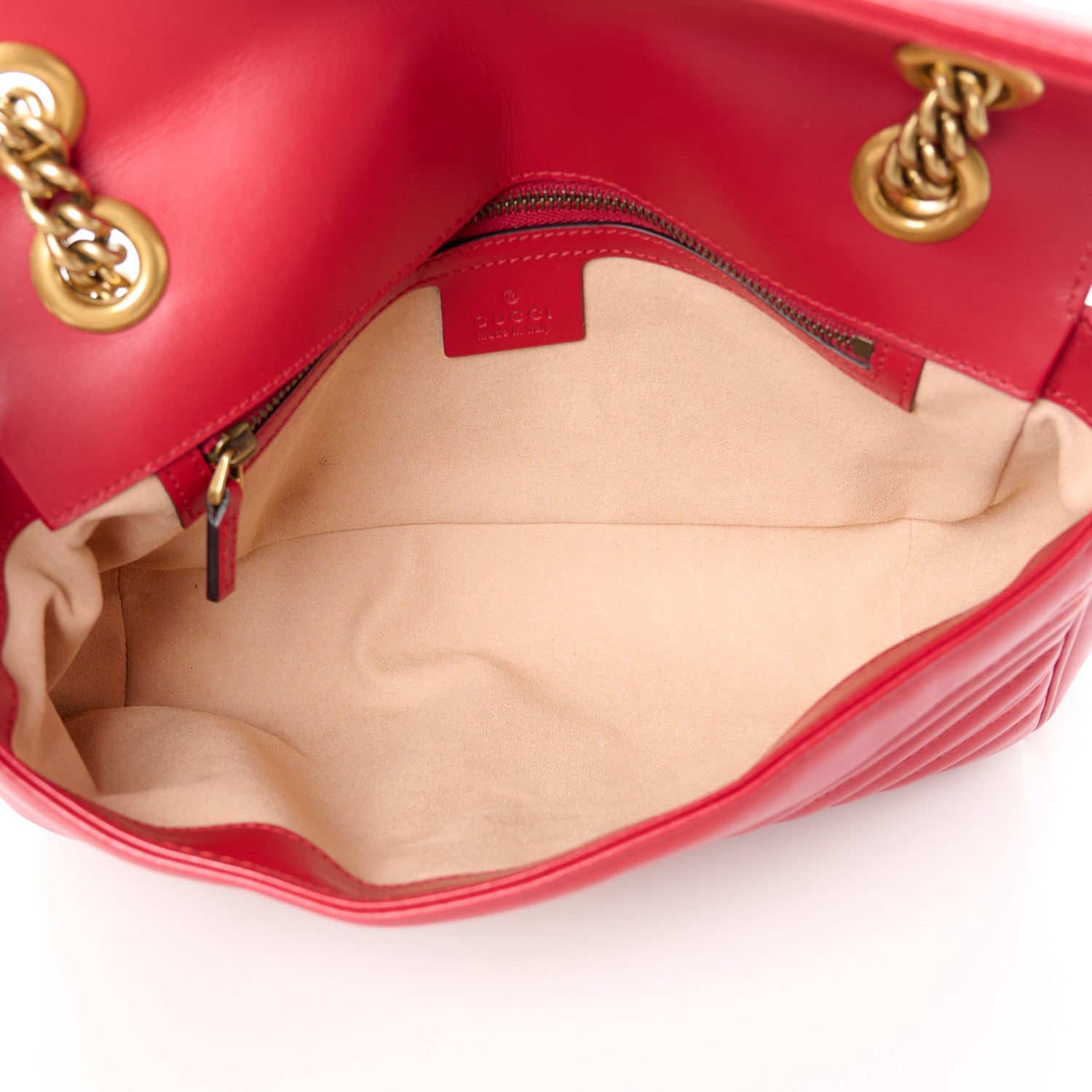 Gucci Calfskin Matelasse Small GG Marmont Shoulder Bag Hibiscus Red 5 of 12