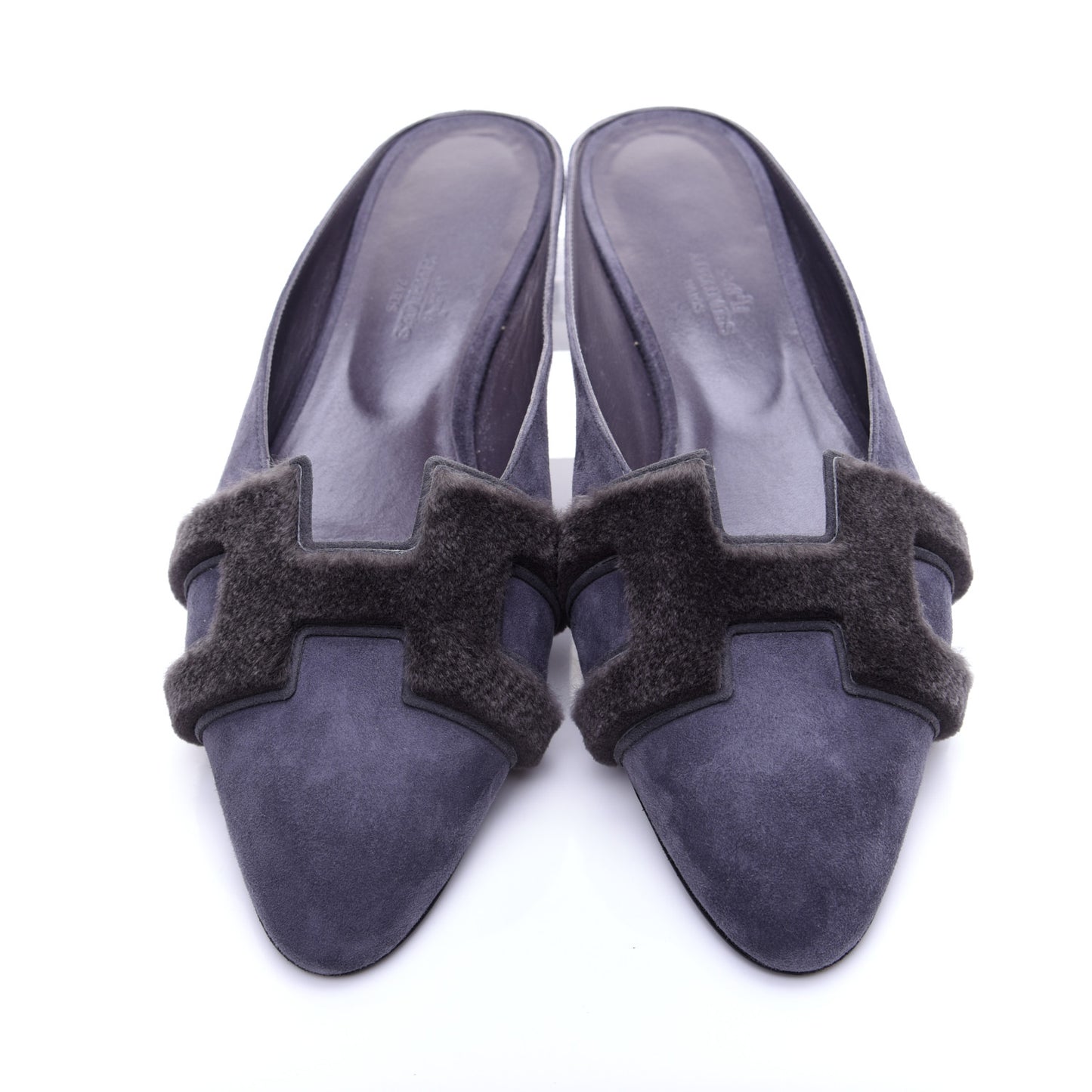 Suede Goatskin Fur Roxane Mules 38.5