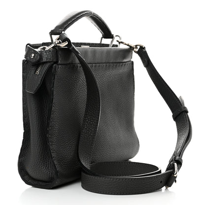 Fendi Cuoio Romano Selleria Mini Peekaboo Iconic Fit Satchel Asfalto Multicolor 2 of 12