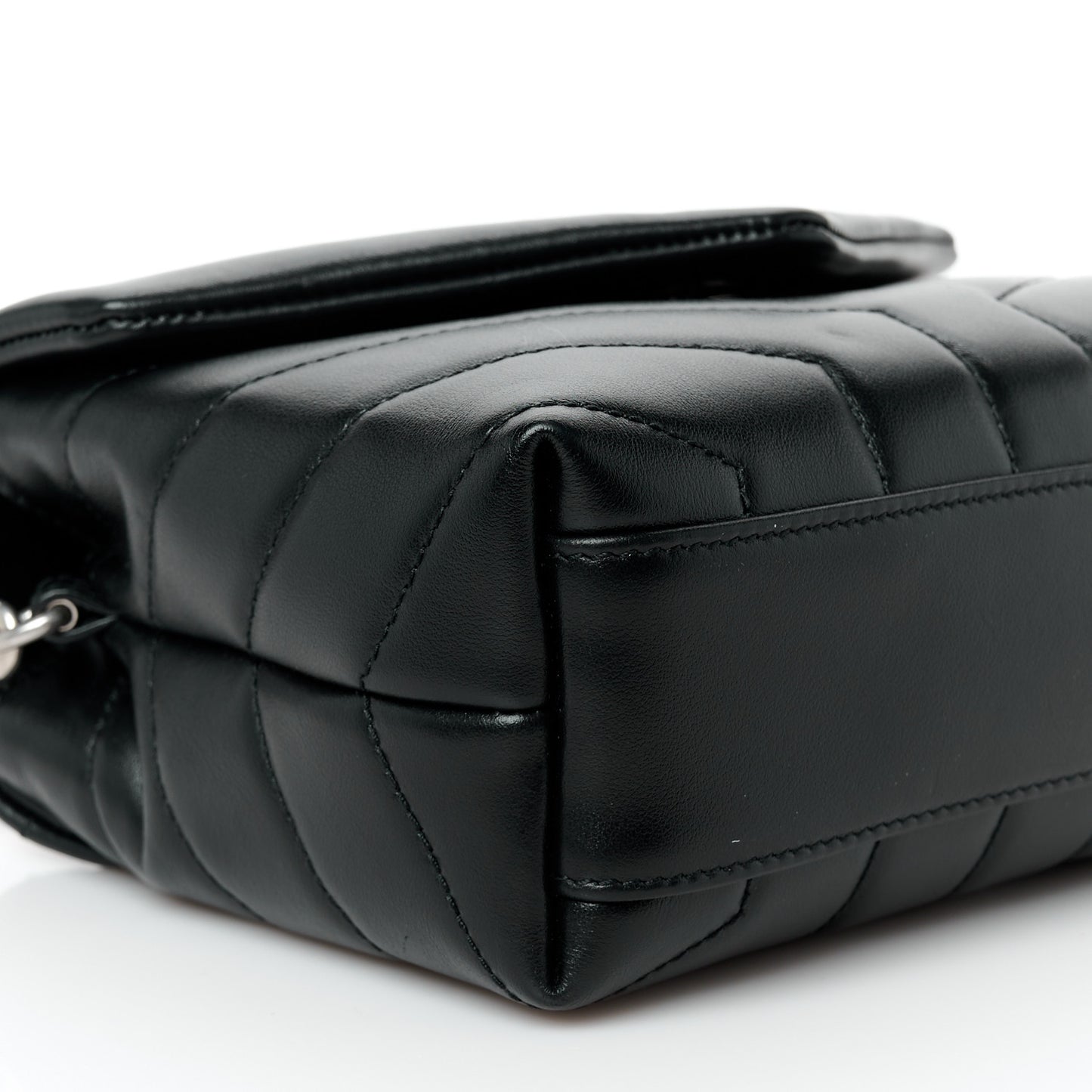 Calfskin Y Quilted Monogram Toy Loulou Crossbody Bag Black