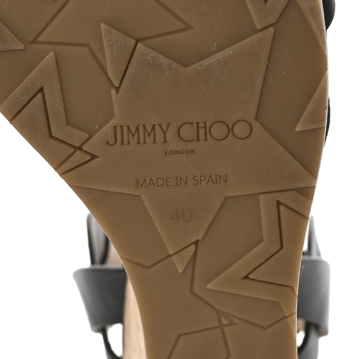 Jimmy Choo Vachetta Cork Aleili 100 Wedge Sandals 40 Black 7 of 8
