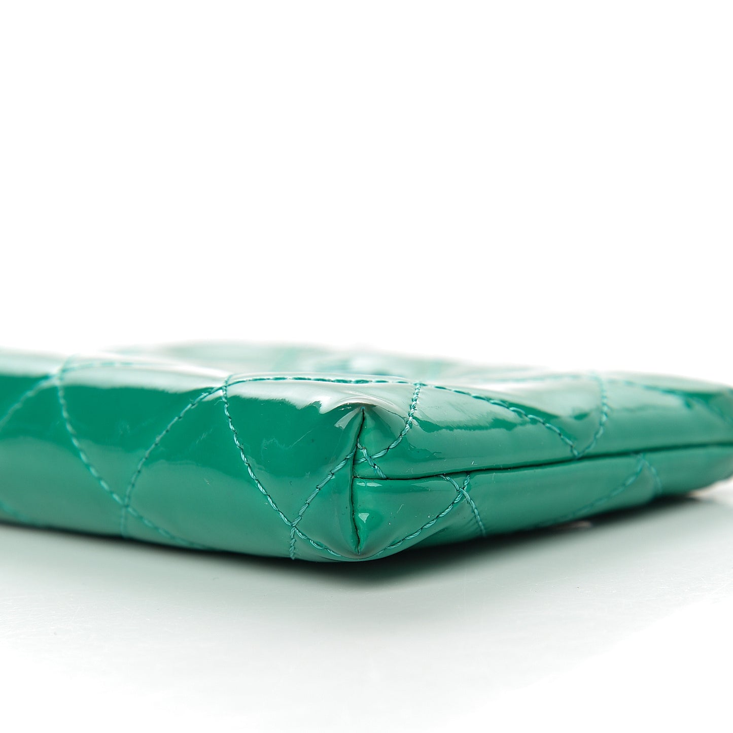 Patent Quilted Key Holder Case Green