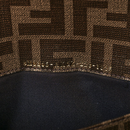 Fendi Glazed Fabric Vitello Liberty FF 1974 Logo Hairdo Girls Inlay Continental Wallet on Chain Mogano Panna Multicolor 7 of 10