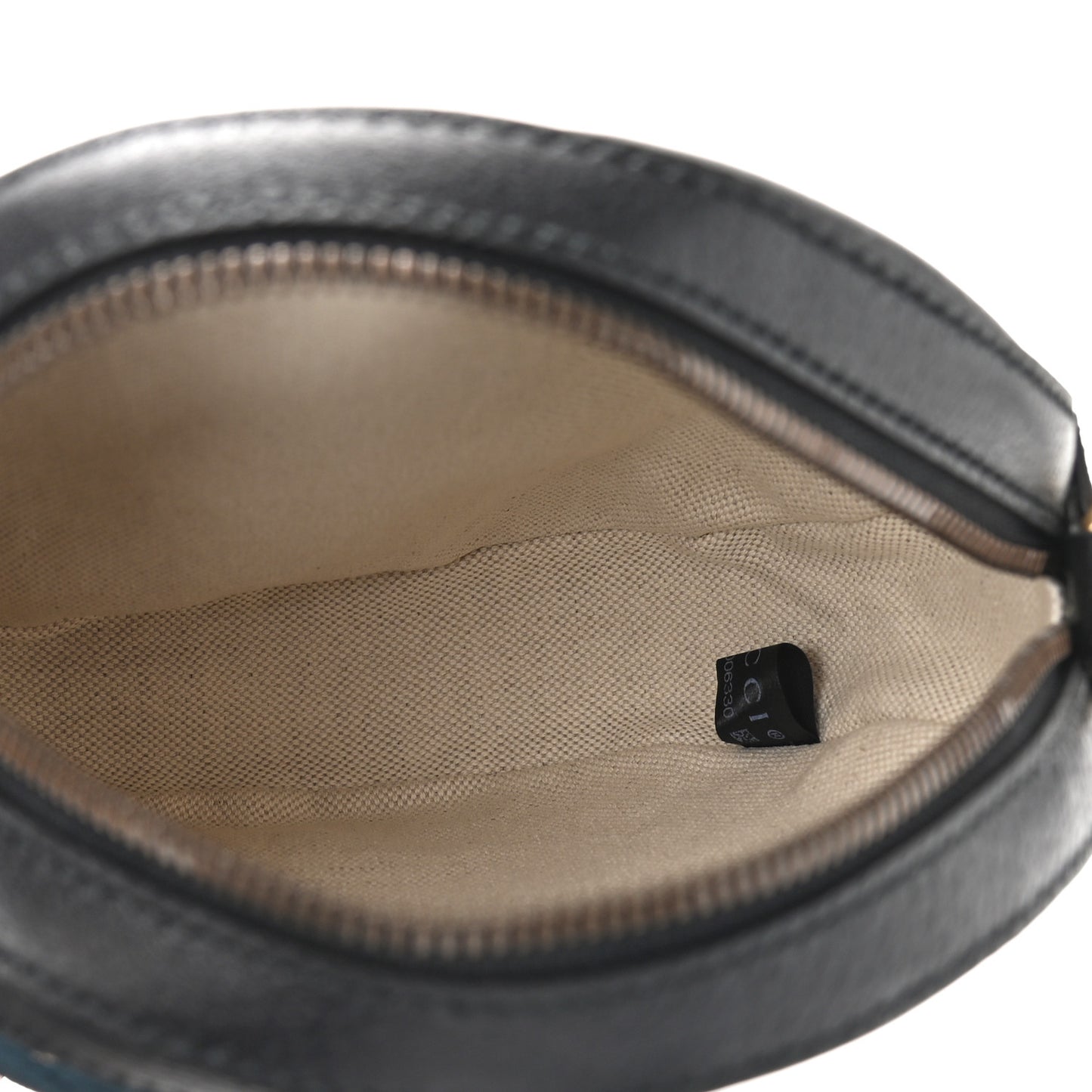 Velvet Calfskin GG Monogram Round Shoulder Bag Blue Beige
