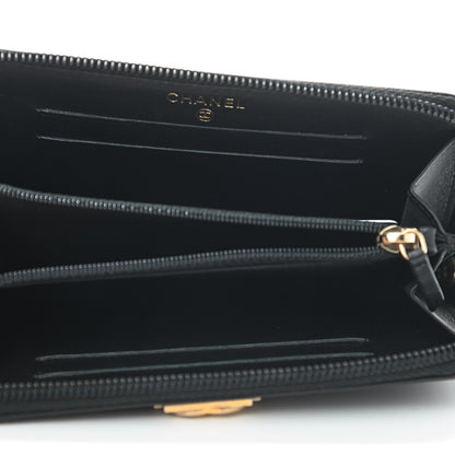 Chanel Caviar Quilted Small Boy Zip Around Wallet Black 5 of 8